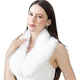 Fancylovesotio 55 Inch Womens Faux Fur Scarf Neck Collar Warmer Stole Shawl Lady Evening Scarf Wrap for Cold Winter
