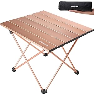 KingCamp Ultralight Compact Folding Table Camping Aluminum Tables with Carry Bag, Two Sizes, Large 22 x 15.7 inch, Small 15.7 x 13.4 inch