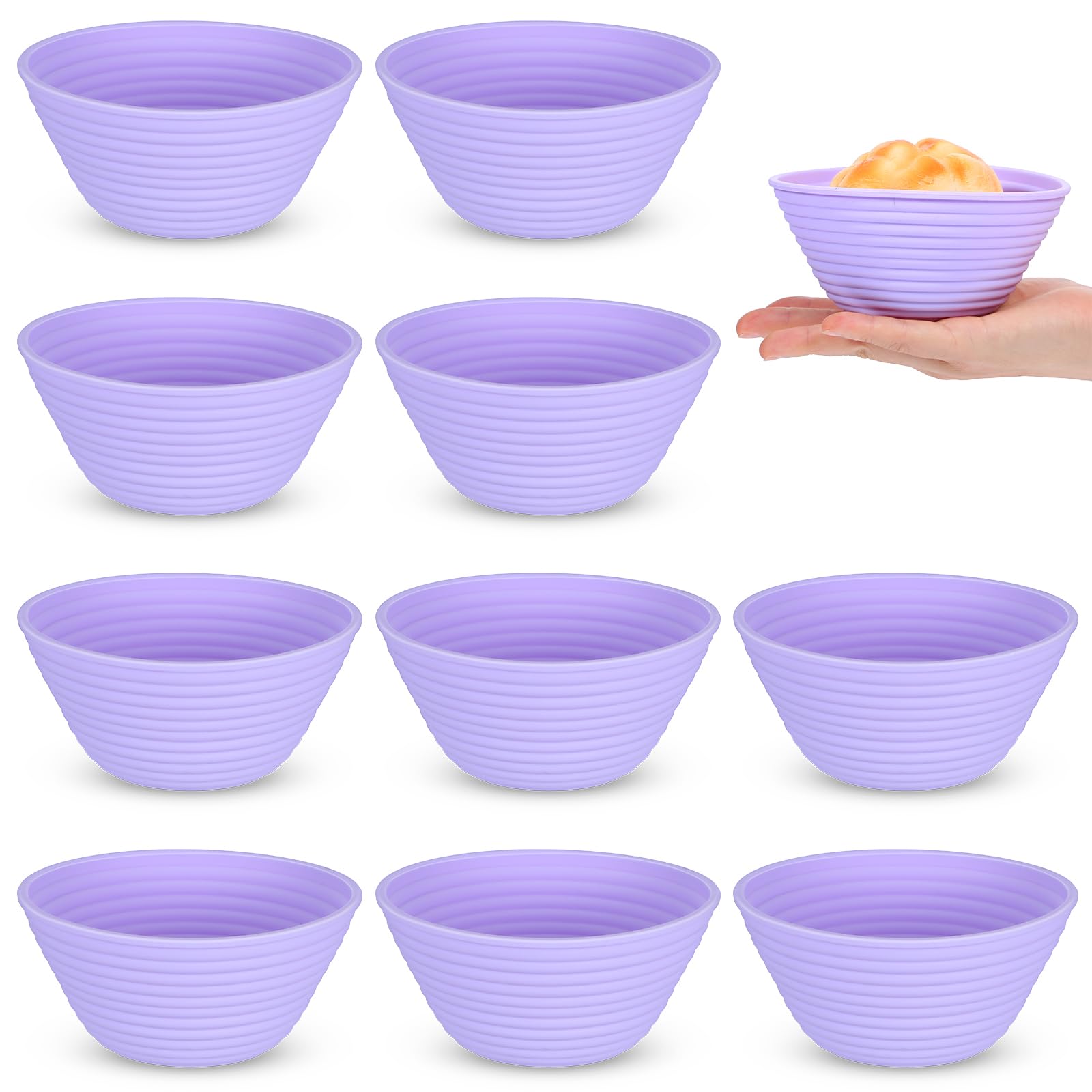 Photo 1 of 10 Pcs Silicone Bread Proofing Baskets 5 Inch Collapsible Sourdough Bread Baking Supplies Round Dough Proofing Box Dough Proofing Bowl Containers Oven Safe for Bakers Bread Making