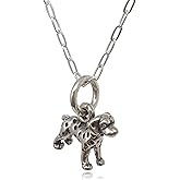 EnCharmed Sterling Silver Tiny Dalmation Dog 3D Charm Necklace, 18"