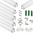 THMOOTHER UV Resistance 3.28FT V Shape LED Strip Channel Diffuser,6-Pack Aluminum Profile with Frosted Cover and Corner Connector,Tape Mounting Track for Cabinet Stairs Wall Outdoor (3.28FT, 6)