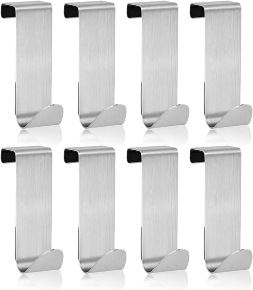 com-four® Ganchos para Puertas de Acero Inoxidable 8, Gancho para Ropa
