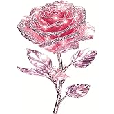 Glitter Crystal Rose Butterfly Floral PVC Vinyl Car Decals Stickers Waterproof Self-Adhesive Decals for Cars, Laptops, Trucks, Motorcycles Wall Window Luggage Scratch Cover Door Decor Sticker