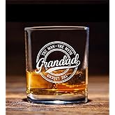 Grandad The Man The Myth The Legend Whiskey Glass, Gifts For Grandfather, Papa, Dad, Him, Christmas, Birthday, Father's Day For Grandad From Daughter, Son