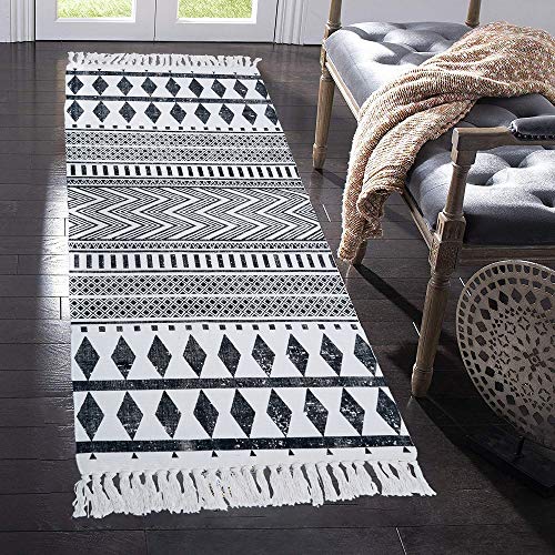 HEBE Cotton Runner Rugs 2.3'x6' Machine Washable Woven