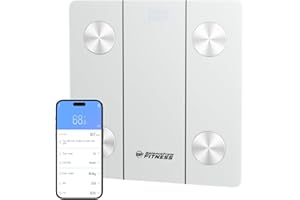 BalanceFrom Smart Scale for Body Weight Digital Bathroom Bluetooth BMI Body Fat Scale with 12 Body Composition Analyzer, Tempered Glass Weighing Scale LED Display Sync with Apps, 400lbs