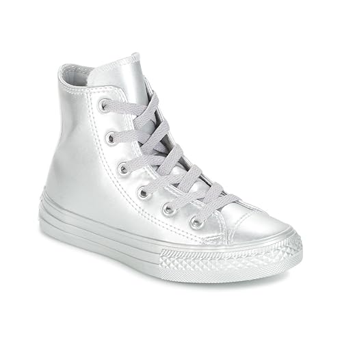 converse argento pelle