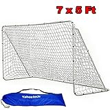 Yaheetech 7 x 5 ft Portable Soccer Goal Steel Post with White Nets School Sports Competition Soccer Goal