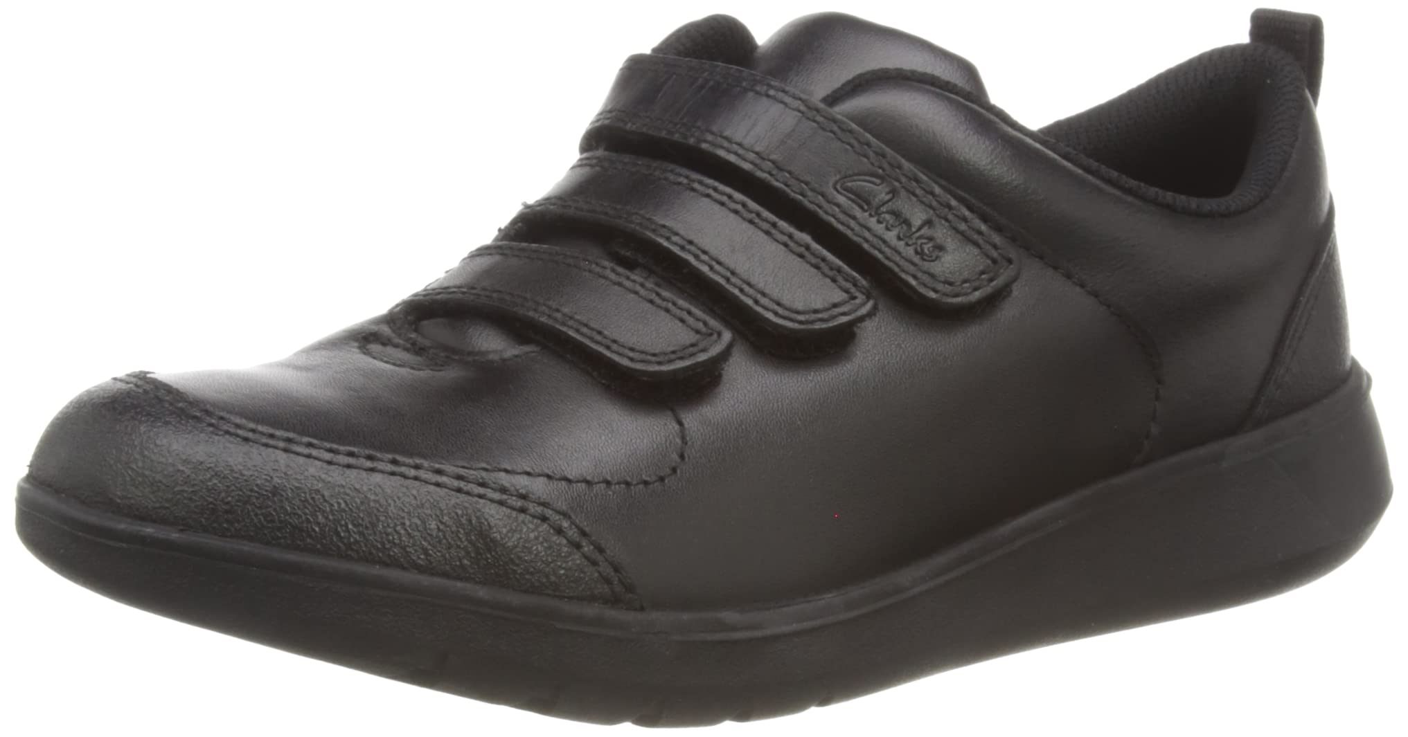 Clarks Boy's Scape Sky Low Top Sneakers, Black Black Leather Black Leather, 13 UK Child