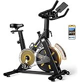 OWLSKY Exercise Bike with APP, Indoor Cycling Bike, 300 lbs Capacity Quiet Stationary Bike for Home Gym Cardio Workout, Adjustable Seat & Tablet Holder