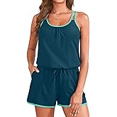 Tempt Me Romper Swimsuits - Women One Piece Bathing Suit with Shorts Boyleg Swimwear with Pockets 2026