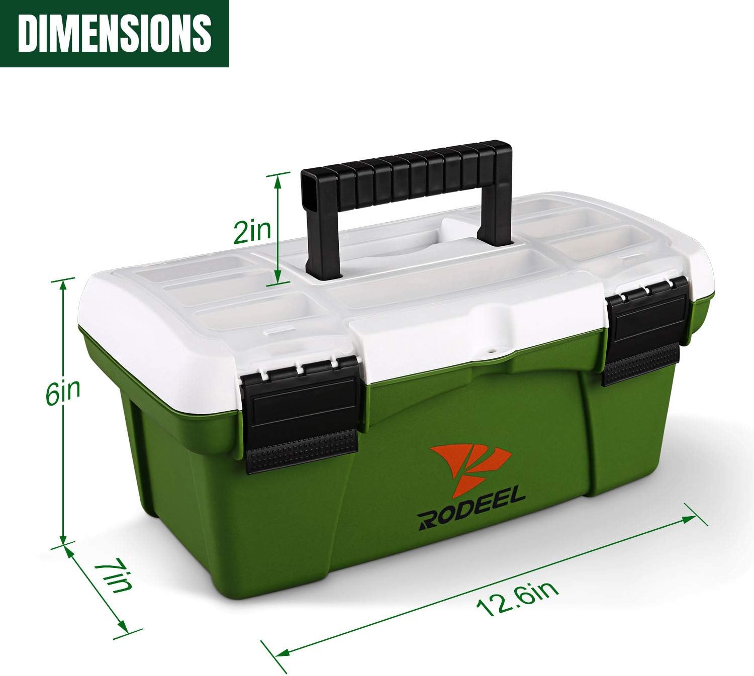 Rodeel Fishing Toolbox with 2 Extra Tackle Boxes Attached, for Storage