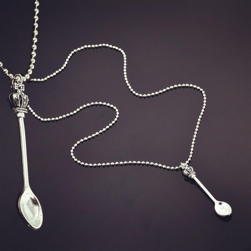 Necklances for Women Fashion & Fashion Crown Mini Tea Spoon Alloy Pendant Chain Necklace Women's Jewelry Gift
