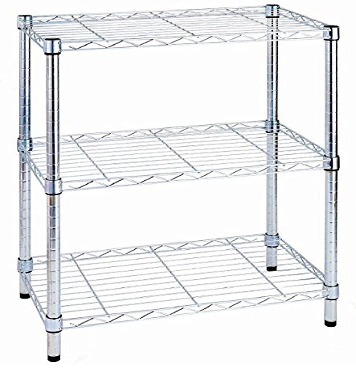 King Collection S1775001 Chrome Shelf Three Tiers, Silver, 60 x 35 x 90 cm