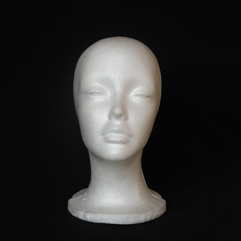 Dyllutrwhe Foam Head Female Styrofoam Female Foam Mannequin Head Model