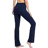 Nirlon Straight Leg Yoga Pants - Straight Leg Leggings for Women Breathable Leggings for Yoga Regular & Plus Size Pants for Gym (8 34" Inseam, Navy Blue)