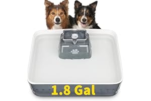 Kastty 230oz/1.8Gal Dog Water Fountain, Natural Ceramic Pet Water Fountain, Food Grade Healthy Cat Fountain, Visceral Burden-Free Drinking Fountain for Pets, Heavy Duty No Tip Wide Large Water Basin