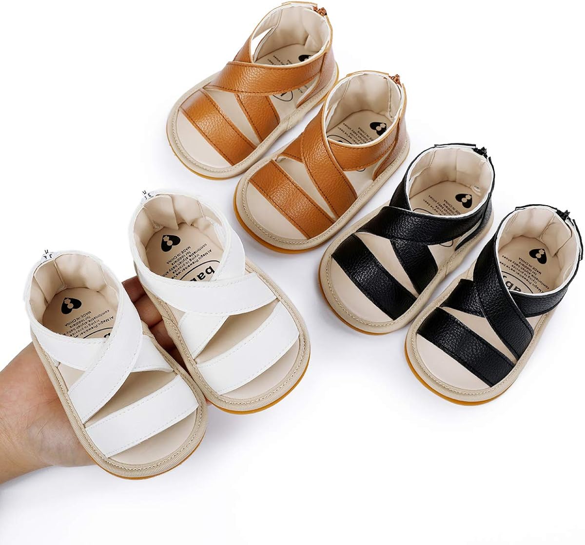  | BENHERO Baby Toddler Infant Girls PU Leather Soft Sole Closed Toe Anti-Slip Summer Sandals Flower Princess Flat Shoes | Sandals