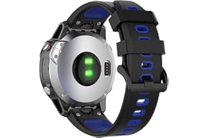 MOTONG For Garmin Approach S62 Replacement Band - 22mm Dual-Colors Repalcement Silicone Wrist Strap Band For Garmin Approach S62/ Fenix 6/6 Pro/Forerunner 945/935