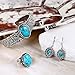 Bling Jewelry Oval Natural Compressed Turquoise 925 Silver Flower Ring