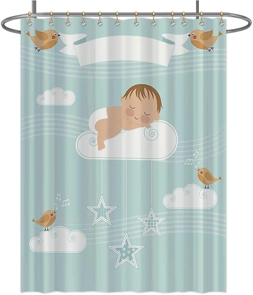 Baby Boy Birth Announcement Bathroom Decor Set 112898 With Hooks 71 In By 59 In Wxh Amazon Ca Home Kitchen