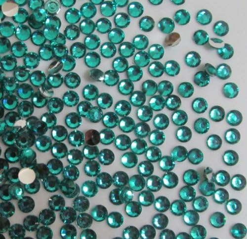 Nails Art 2mm Flatback Resin Rhinestones Round-2500pcs (Teal Green)