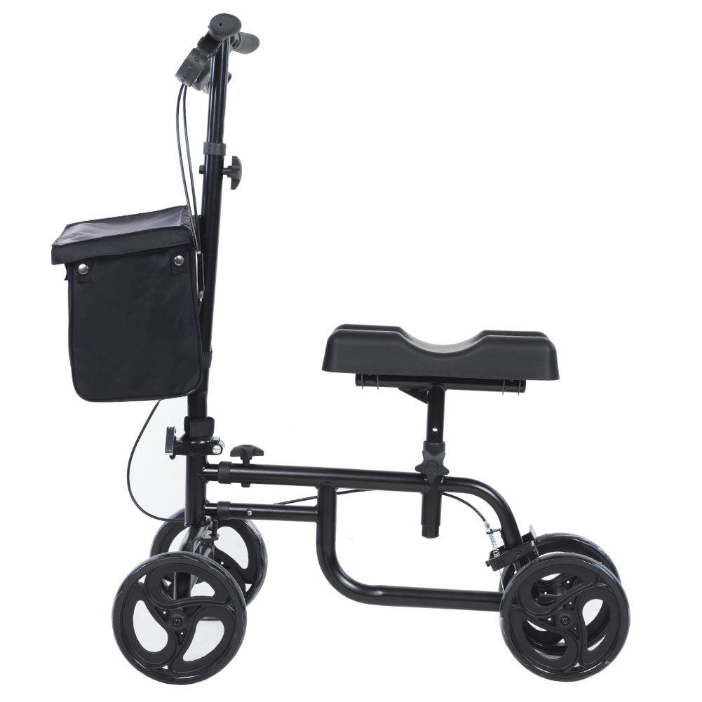 Best Value Knee Walker Steerable Medical Scooter Crutch Alternative with Dual Braking System Black
