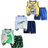 kolally Toddler Boys Clothes for Baby Boy Summer Outfits Sleeveless Tank Top and Shorts Set 1-4t