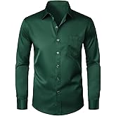 Modern Stylish Men's Casual Business Dress Shirt with Pocket - Long Sleeve Button Down Shirt
