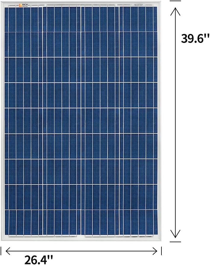RICH SOLAR 100 Watt 12 Volt Polycrystalline Solar Panel High Efficiency Solar Module Charge Battery for RV Trailer Camper Marine Off Grid : Garden & Outdoor