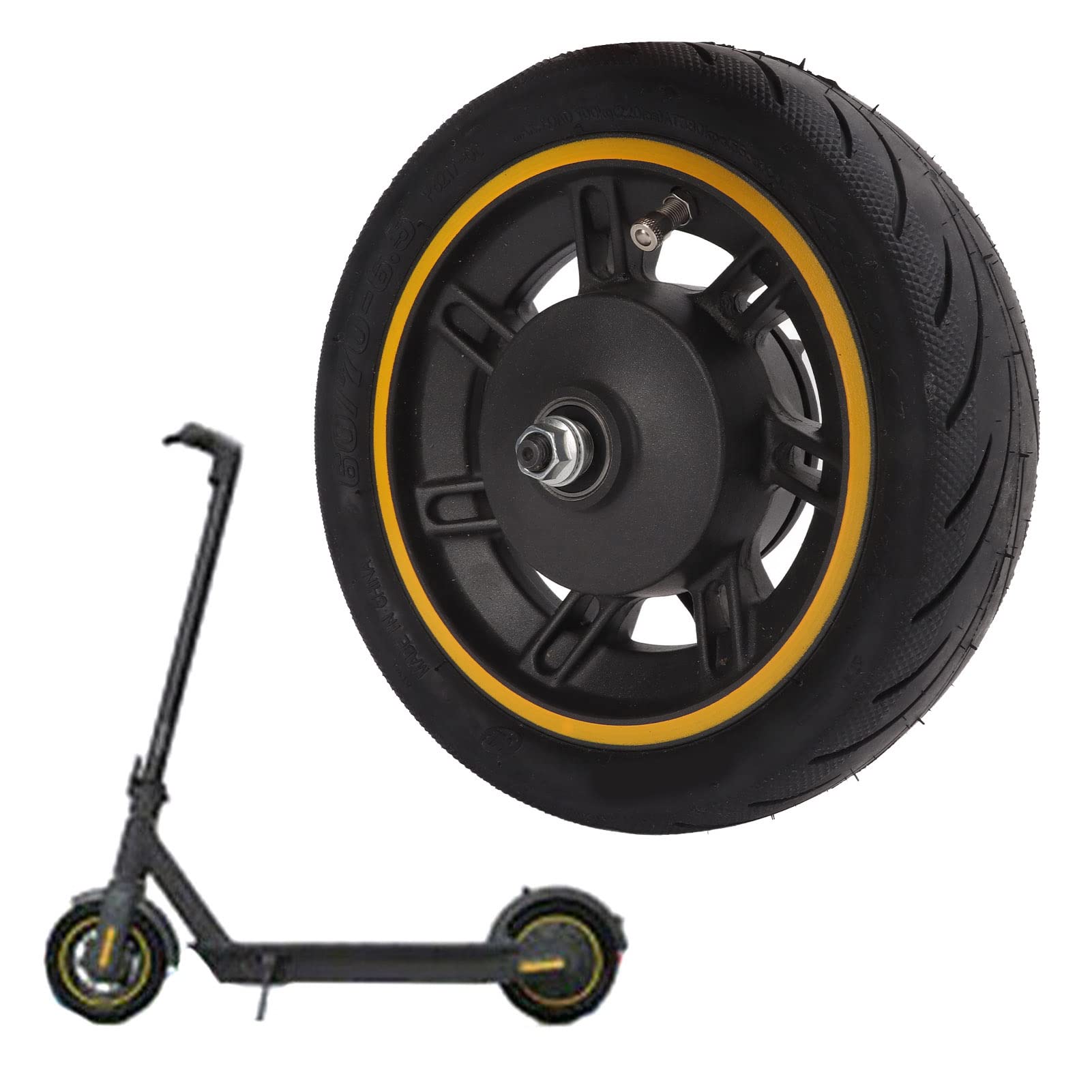 10 Inch 60/70‑6.5 Scooter Front Wheel, Front Wheel Hub with Vacuum Tubeless Tire Replacement for Ninebot 9 MAX G30 Electric Scooter