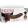 Pipedream Products Fetish Fantasy Hollow Strap On with Balls, Brown, 9 Inch, 1.5 Pound