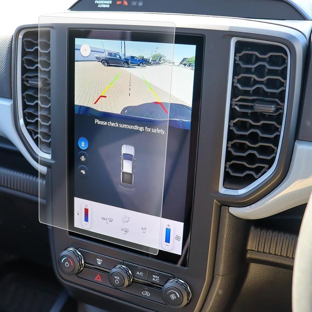 tunez Tempered Glass Screen Protector Guard For Next Gen Ranger T6.2 P703 RA Year 2022 2023 2024 2025 Infotainment Radio System Head Unit Stereo Player (10-inch Infotainment Radio)