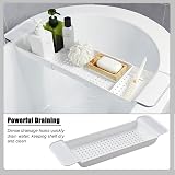 Expandable Bath Shelf Caddy Tray White Multifunctional Plastic view 6