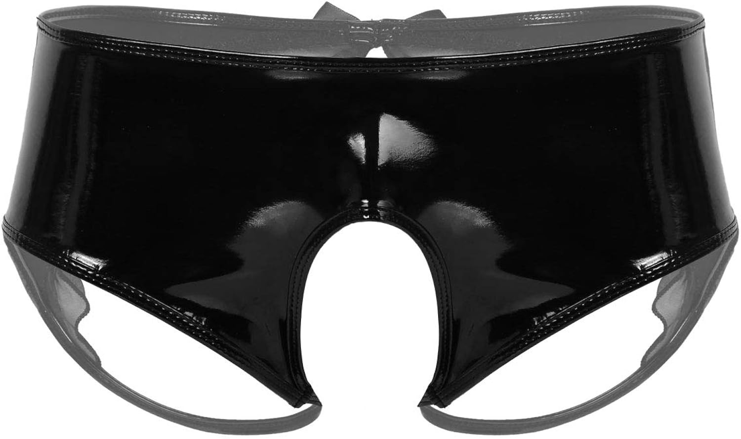String Ouvert Pour Homme En Faux Cuir Brillant – Style Wetlook, Fermeture éclair, Confortable – Pour Soirée, Club - 13