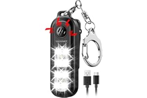 TECKNET Personal Safety Alarm 135dB with SOS Strobe Light for Women - Rechargeable& IPX4 Waterproof Running Lights with Clip On Torch & Low Battery Notice, Safety Siren for Running, Travel Kids