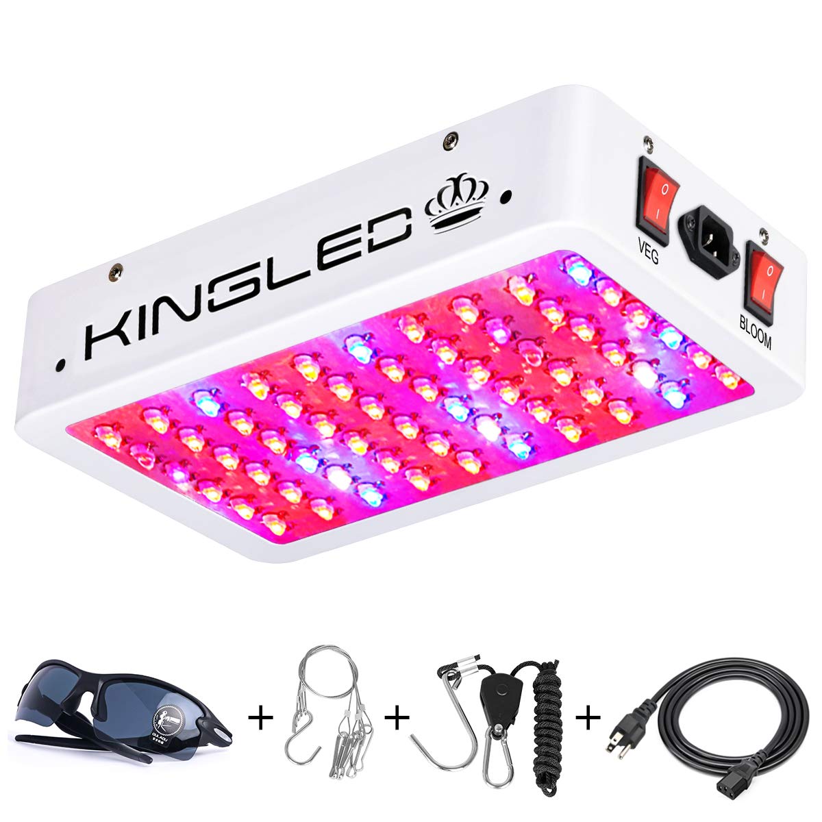 KingLED Newest 600w LED Grow Lights with LM301B LEDs and 10x Optical Condenser 2x2ft Coverage