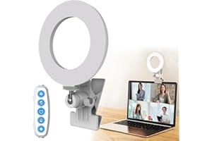 SELFILA Ring Light 5'' USB Portable Lighting 3200k-6500K Dimmable Led Clip on Computer Monitor Laptop Phone for Content Creator (YouTube/TikTok/Twitch) Makeup,Conference,Selfie,Video,Vlog (White)