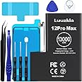 Luuzkla 13000mAh (2024 New Upgrade) Battery Compatible with iPhone 12 Pro Max, Super Capacity Battery Replacement Compatible with iPhone 12 Pro Max, with Full Tool Kits-0 Cycle -24 Months Service