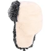 TZ Promise Men Women Winter Faux Fur Fluffy Trapper Hats Ushanka Russian Trooper with Ear Flaps Cold Weather