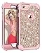Hekodonk for iPhone 8/7 Case,3 Layer Luxury Bling Sparkle Shiny Heavy Duty Shockproof Fullbody Protective Impact Hybrid Cover for Apple iPhone 8/ iPhone 7 Bling Rose Gold