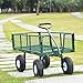 Ollieroo Utility Wagon Farm and Ranch Heavy-Duty Steel Garden Cart with Removable Folding Sides and 10