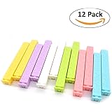 Food Clips Bag Sealing Clips, 4.4 Inches Multi-colors Bag Fresh-Keeping Clamp Sealer For Kitchen 12pcs