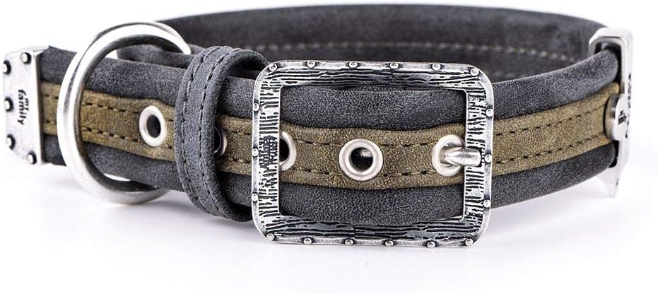 MyFamily Faux Leather Collar Made in Italy Ascot Collection, Green, 44-54 cm