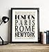 London Paris Rome New York Typography Vintage Dictionary Art Print 8x10