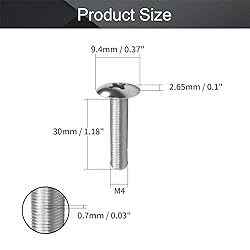 MroMax 30Pcs M4 x 30mm Truss Head Phillips Machine