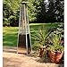 Hanover Outdoor 42,000 BTU Propane Pyramid Patio Heater 7 Feet Tall with Wheels, Battery Ignition Start, and Adjustable Temperature for Backyard Events and Outdoor Entertaining, Stainless Steel