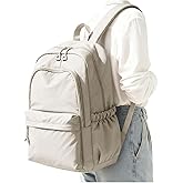 BJLFS Khaki School Backpack for Girls Women Waterproof High School Book Bag Cute Backpack for Men Teens Boys, Lightweight Simple Middle School Back Pack Daypack