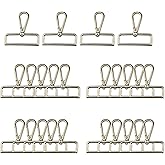 24 Pack Lobster Claw Swivel Clasps Metal D Ring Snap Hooks Lobster Trigger Lanyard Clasp Clips Hook for Keychain Jewelry DIY Crafts Purse Bag Making (Silver 2 Inch)