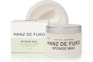 Hanz de Fuko Sponge Wax – Premium Men’s Hair Styling Wax for a Medium Hold, Semi-Matte Finish – Ideal Texture Product for All Hair Types, Especially Thick Hair – 2 oz, Travel Size